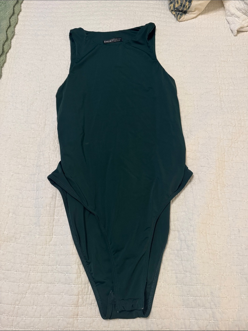 SHEIN Dark Green One-Piece Bodysuit